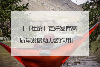 「社论」更好发挥高质量发展动力源作用