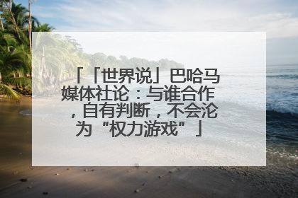 「世界说」巴哈马媒体社论：与谁合作，自有判断，不会沦为“权力游戏”