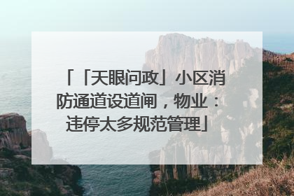 「天眼问政」小区消防通道设道闸，物业：违停太多规范管理