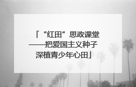 “红田”思政课堂——把爱国主义种子深植青少年心田