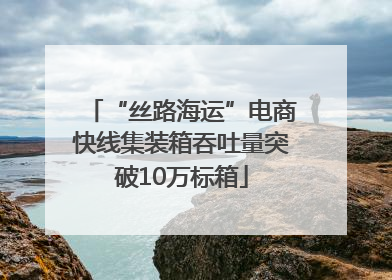 “丝路海运”电商快线集装箱吞吐量突破10万标箱