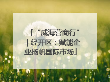 “威海营商行”｜经开区：赋能企业扬帆国际市场