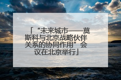 “未来城市——莫斯科与北京战略伙伴关系的协同作用”会议在北京举行