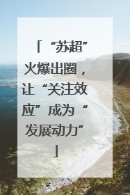 “苏超”火爆出圈，让“关注效应”成为“发展动力”