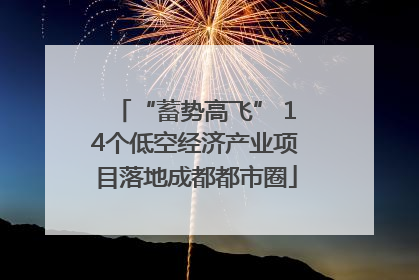 “蓄势高飞” 14个低空经济产业项目落地成都都市圈