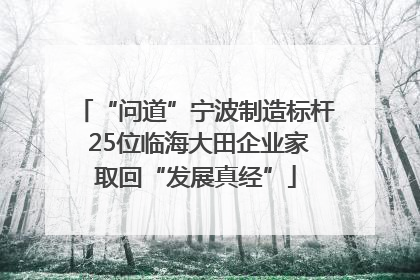 “问道”宁波制造标杆 25位临海大田企业家取回“发展真经”