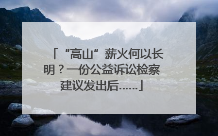 “高山”薪火何以长明？一份公益诉讼检察建议发出后……