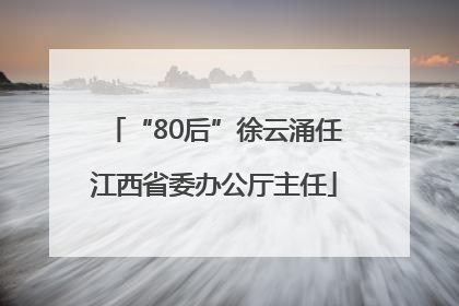 “80后”徐云涌任江西省委办公厅主任