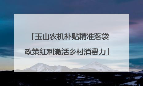 玉山农机补贴精准落袋 政策红利激活乡村消费力