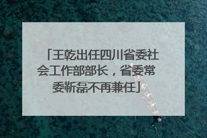 王乾出任四川省委社会工作部部长，省委常委靳磊不再兼任