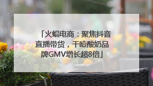 火蝠电商：聚焦抖音直播带货，干噎酸奶品牌GMV增长超8倍