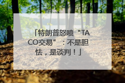 特朗普怒喷“TACO交易”：不是胆怯，是谈判！