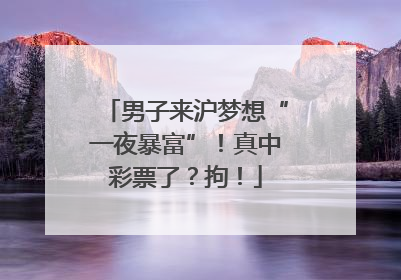 男子来沪梦想“一夜暴富”！真中彩票了？拘！