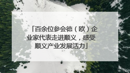 百余位参会德（欧）企业家代表走进顺义，感受顺义产业发展活力