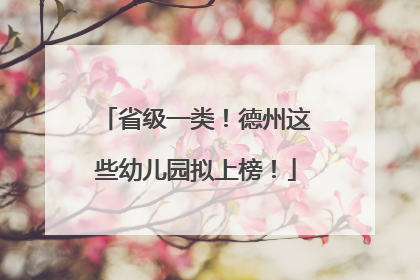 省级一类！德州这些幼儿园拟上榜！