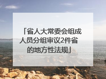 省人大常委会组成人员分组审议2件省的地方性法规