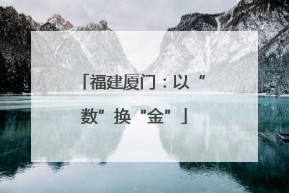 福建厦门：以“数”换“金”