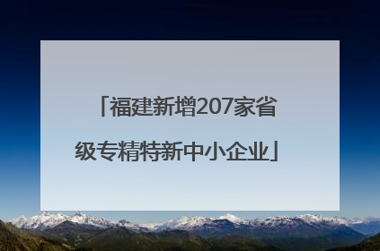 福建新增207家省级专精特新中小企业