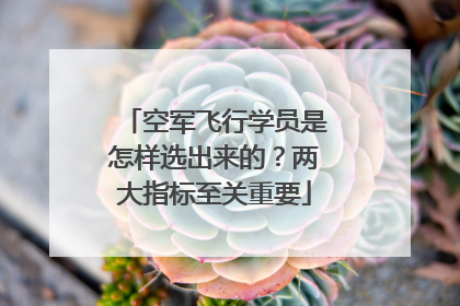 空军飞行学员是怎样选出来的？两大指标至关重要