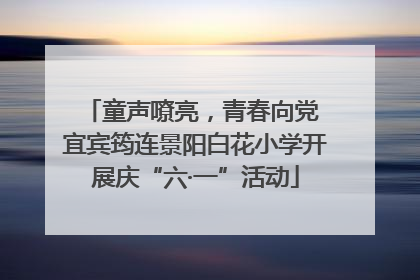 童声嘹亮，青春向党 宜宾筠连景阳白花小学开展庆“六·一”活动
