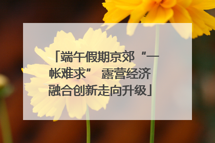端午假期京郊“一帐难求” 露营经济融合创新走向升级
