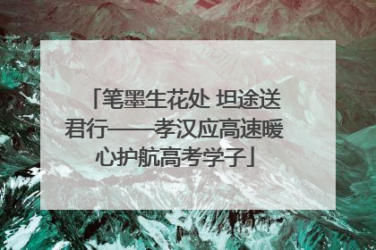 笔墨生花处 坦途送君行——孝汉应高速暖心护航高考学子