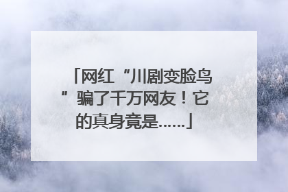 网红“川剧变脸鸟”骗了千万网友！它的真身竟是……