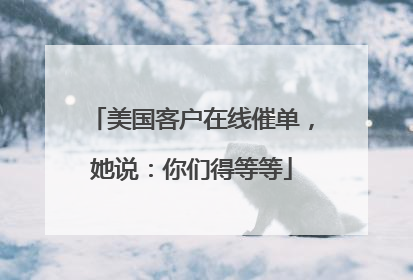 美国客户在线催单，她说：你们得等等