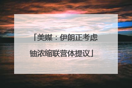美媒：伊朗正考虑铀浓缩联营体提议