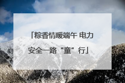 粽香情暖端午 电力安全一路“童”行
