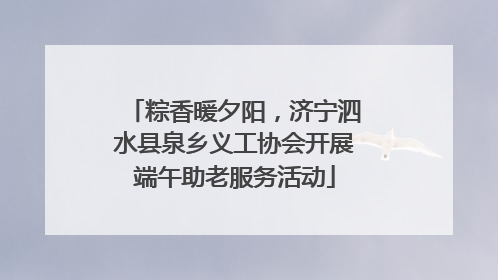 粽香暖夕阳，济宁泗水县泉乡义工协会开展端午助老服务活动