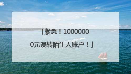 紧急！10000000元误转陌生人账户！