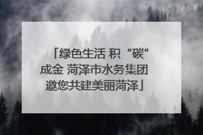 绿色生活 积“碳”成金 菏泽市水务集团邀您共建美丽菏泽