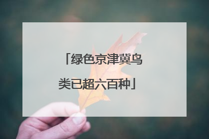 绿色京津冀鸟类已超六百种