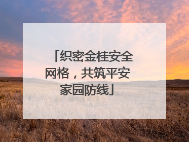 织密金桂安全网格，共筑平安家园防线