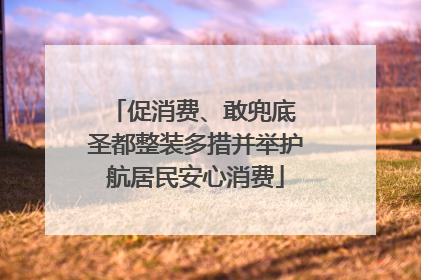 促消费、敢兜底 圣都整装多措并举护航居民安心消费