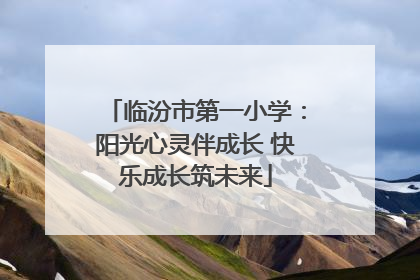 临汾市第一小学：阳光心灵伴成长 快乐成长筑未来