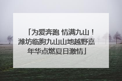 为爱奔跑 情满九山！潍坊临朐九山山地越野嘉年华点燃夏日激情