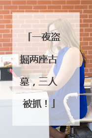 一夜盗掘两座古墓，三人被抓！