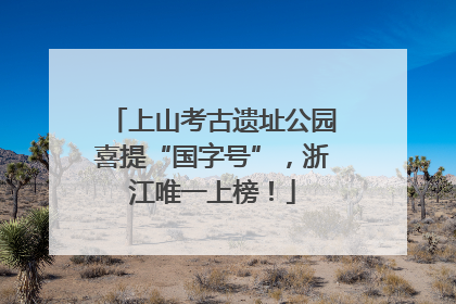 上山考古遗址公园喜提“国字号”，浙江唯一上榜！