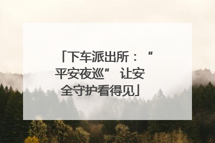 下车派出所：“平安夜巡” 让安全守护看得见