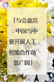 与会嘉宾：中国与中亚开展人工智能合作前景广阔