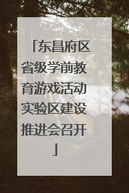 东昌府区省级学前教育游戏活动实验区建设推进会召开
