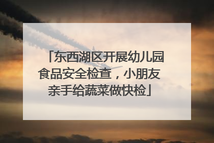 东西湖区开展幼儿园食品安全检查，小朋友亲手给蔬菜做快检