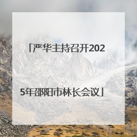 严华主持召开2025年邵阳市林长会议