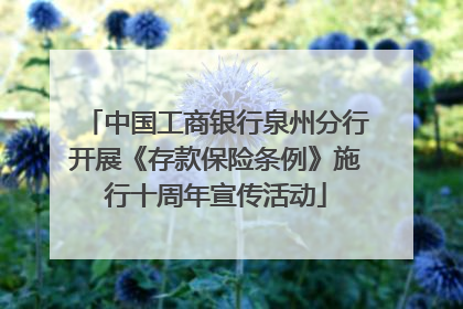中国工商银行泉州分行开展《存款保险条例》施行十周年宣传活动