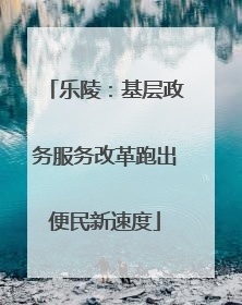 乐陵：基层政务服务改革跑出便民新速度