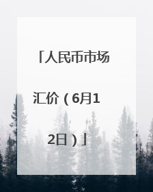 人民币市场汇价（6月12日）