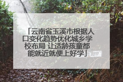 云南省玉溪市根据人口变化趋势优化城乡学校布局 让适龄孩童都能就近就便上好学