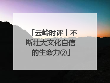 云岭时评丨不断壮大文化自信的生命力②